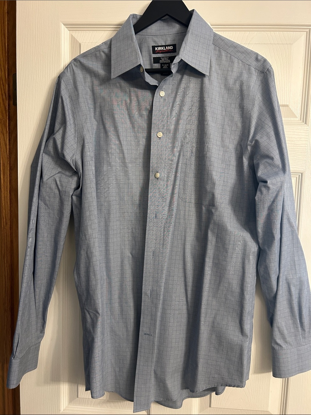 Kirkland Signature Blue Windowpane Dress Shirt